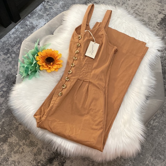 Pants - NEW! Button front Wide Leg Jumper Iced Tea Color Sz 8